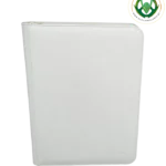 Carpeta binder acolchada blanca para cartas TCG con 9 bolsillos y cierre con cremallera