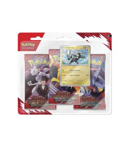 Pokémon TCG | Blister 3 sobres + Promo Zebstrika Rivales Predestinados