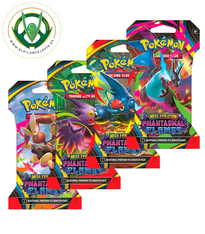 SOBRE EMBLISTADO FUEGOS FANTASMALES cartas pokemon blister phantasmal flames