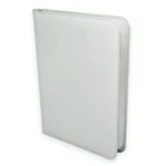 Carpeta con cremallera acolchada blanca