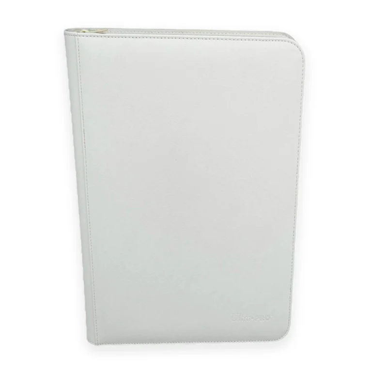 Carpeta con cremallera acolchada blanca