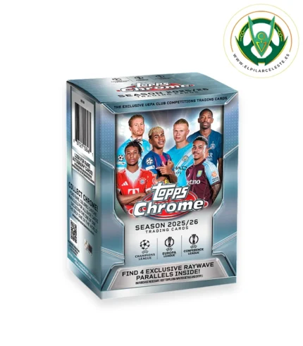 Topps Chrome UEFA Club Competitions 2025/26 Value Box con paralelos RayWave exclusivos y posibles autógrafos